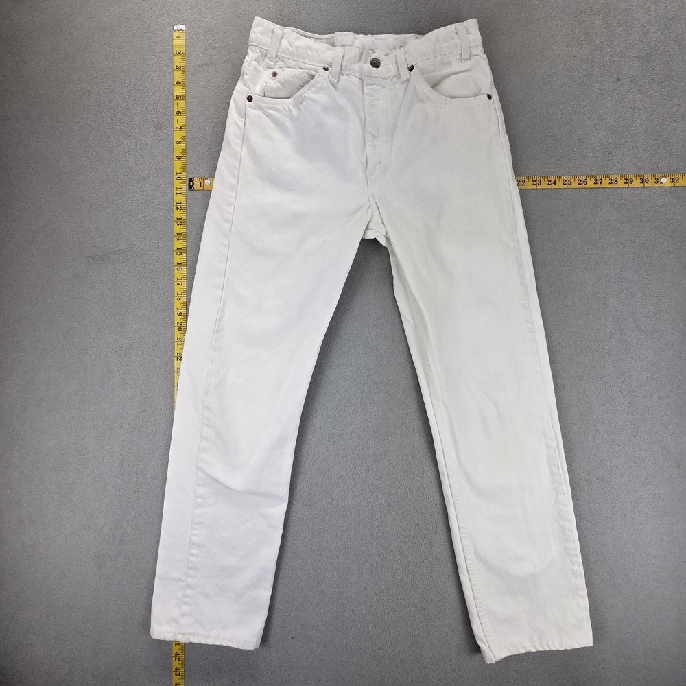 VTG Levis 505 Jeans Mens White Made In USA Fits 27x29